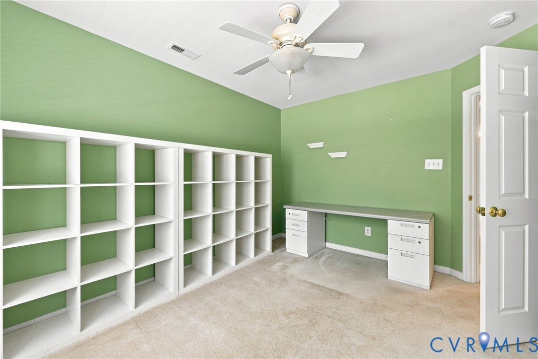 13805 Woodbridge Crossing Way, The Greens, Midlothian, VA 23112 Bedroom 3 Used as an office. Bookcase and desk can convey.