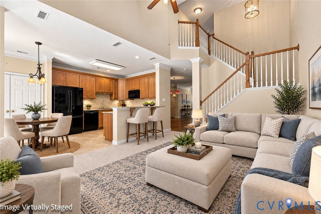 13805 Woodbridge Crossing Way, The Greens, Midlothian, VA 23112 VIRTUALLY STAGED Family Room.