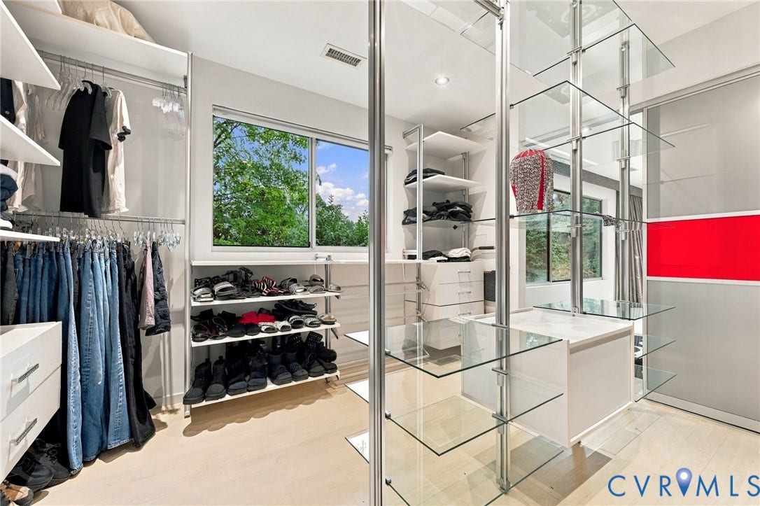 3321 Northridge Road, Richmond, VA 23235 Custom designed primary closet with built-in shelving & drawers