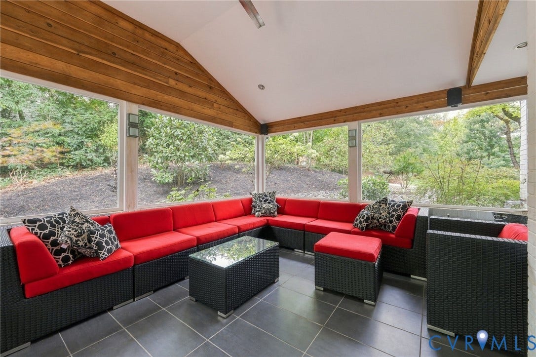 3321 Northridge Road, Richmond, VA 23235 Screened porch with fireplace