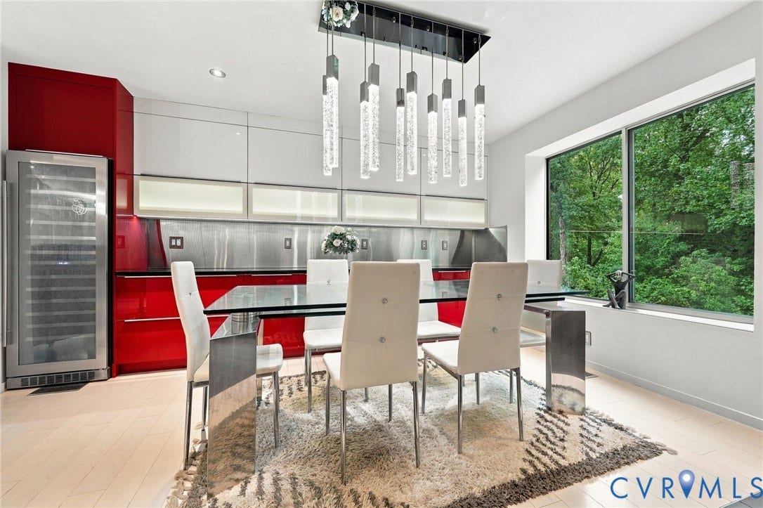 3321 Northridge Road, Richmond, VA 23235 Wine fridge, custom stainless buffet table with lighted cabinetry
