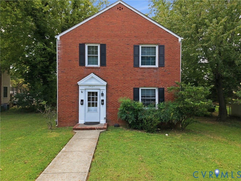 3427 W Franklin Street, Museum District, Richmond, VA 23221 Brick exterior with black shutters and a white paneled front door