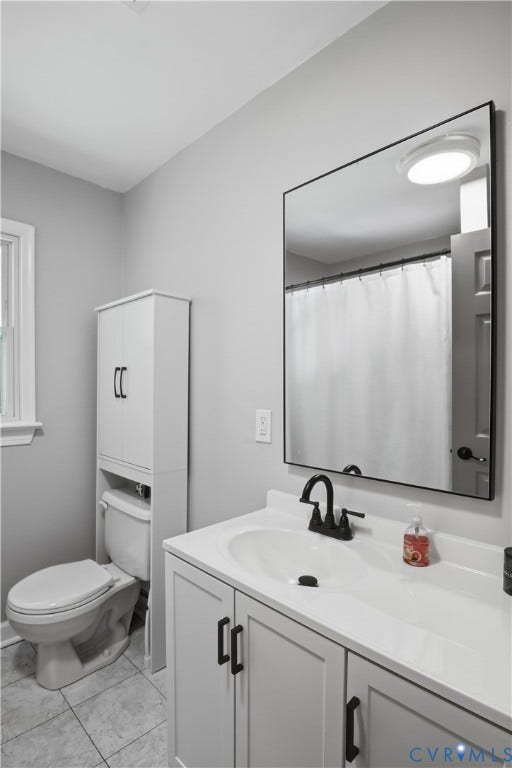 13602 Velvet Antler Place, Midlothian, VA 23112 2ND FLR BTHROOM Vanity with integrated sink, black-finish faucet, and a large rectangular mirror