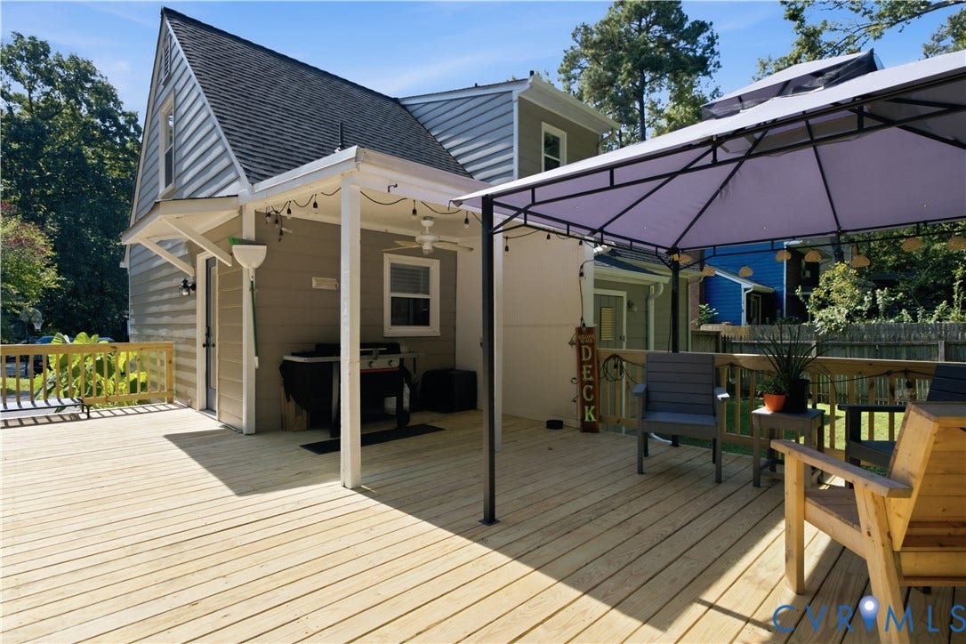 13602 Velvet Antler Place, Midlothian, VA 23112 Expansive wood deck with a partial covered area