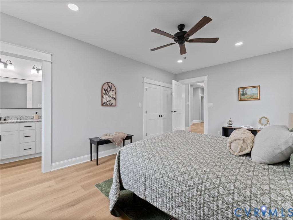 2623 Northumberland Avenue, Richmond, VA 23220 Wood-finish flooring, recessed lighting, and a ceiling fan with integrated lighting