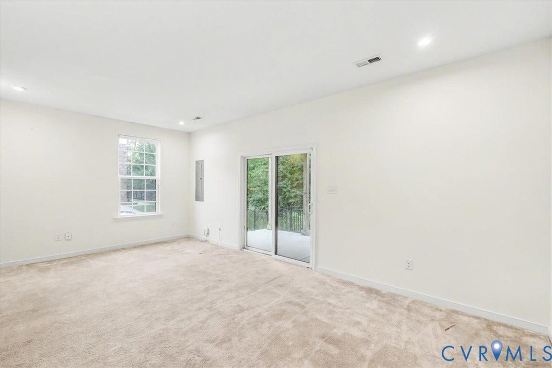 1141 Broad Hill Trace, Saunders Station Townes, Henrico, VA 23233 Recessed lighting, sliding glass door leads to patio