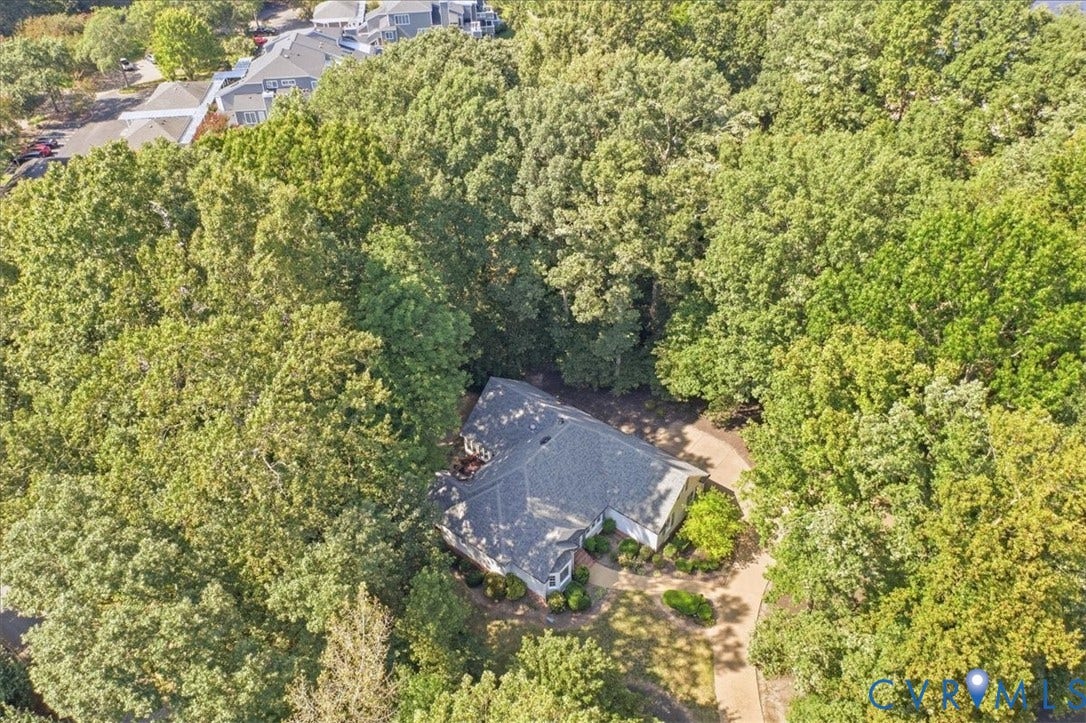 Residential property surrounded by mature trees