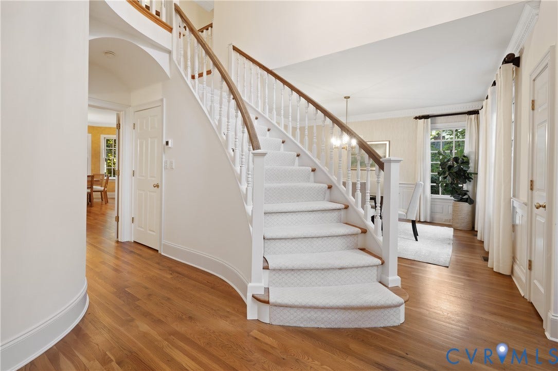 2924 Skipton Road, Willow Oaks, Richmond, VA 23225 Custom built curved stairway