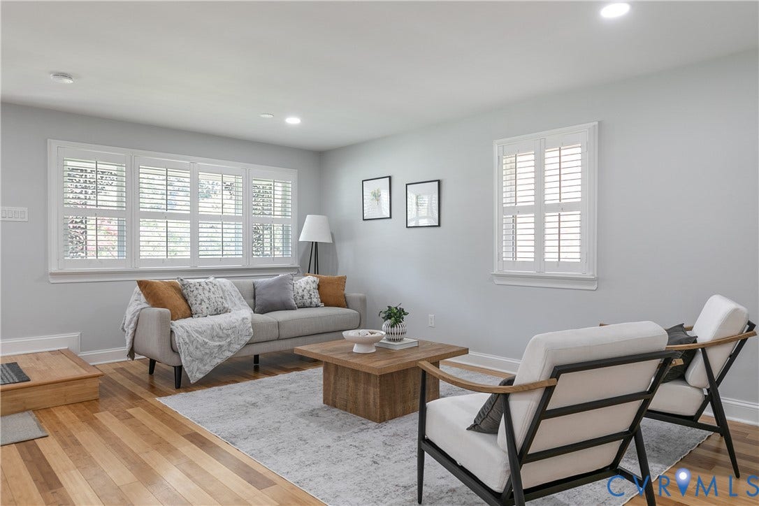 2203 Wedgewood Avenue, Henrico, VA 23228 Hardwood flooring, recessed lighting, and white window shutters