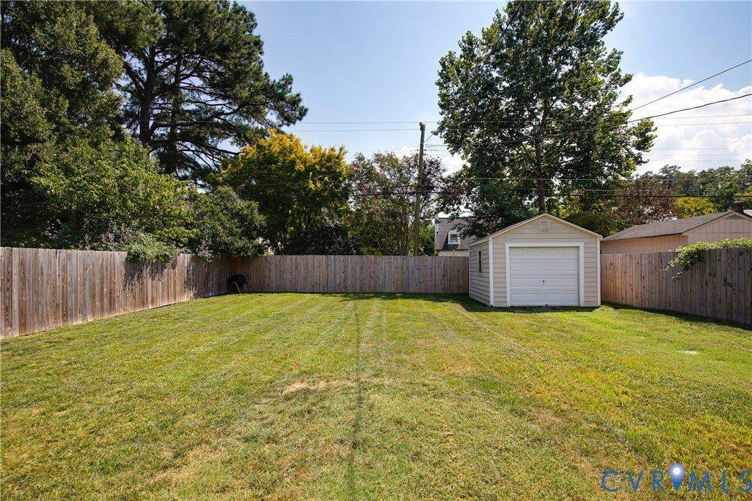 2203 Wedgewood Avenue, Henrico, VA 23228 Expansive green lawn with a privacy fence