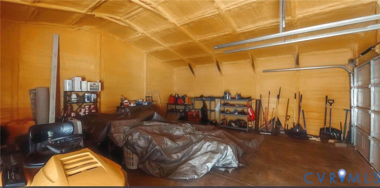 4774 Bell Road, Powhatan, VA 23139 24 x 24 detached garage interior - Spray Foam Interior.