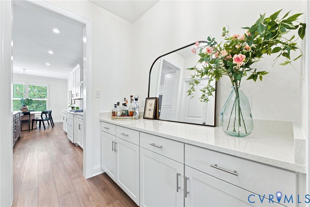 Wood-finish flooring throughout