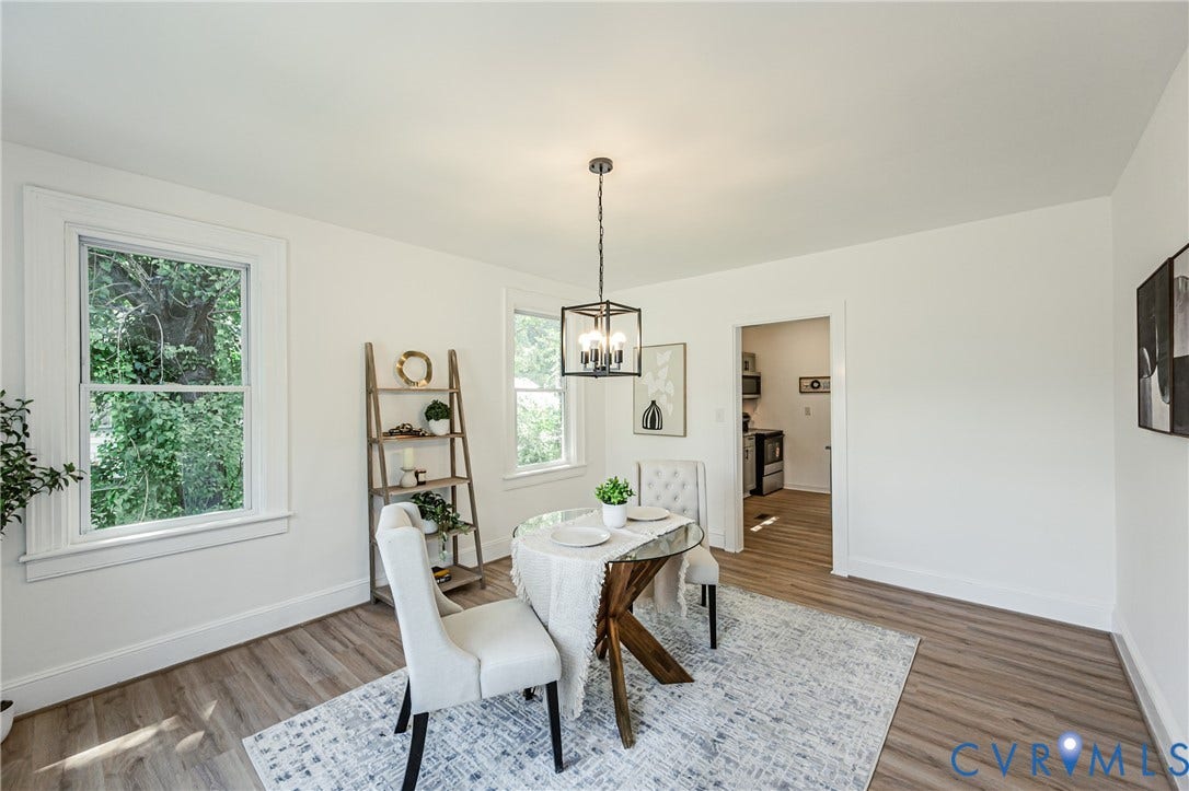4008 River Road, Chesterfield, VA 23803 Bright interior with wood-finish flooring, white walls, and multiple windows