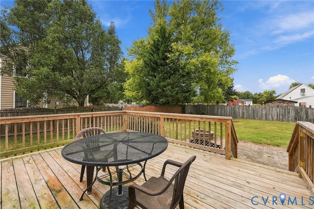 Wood deck with railing