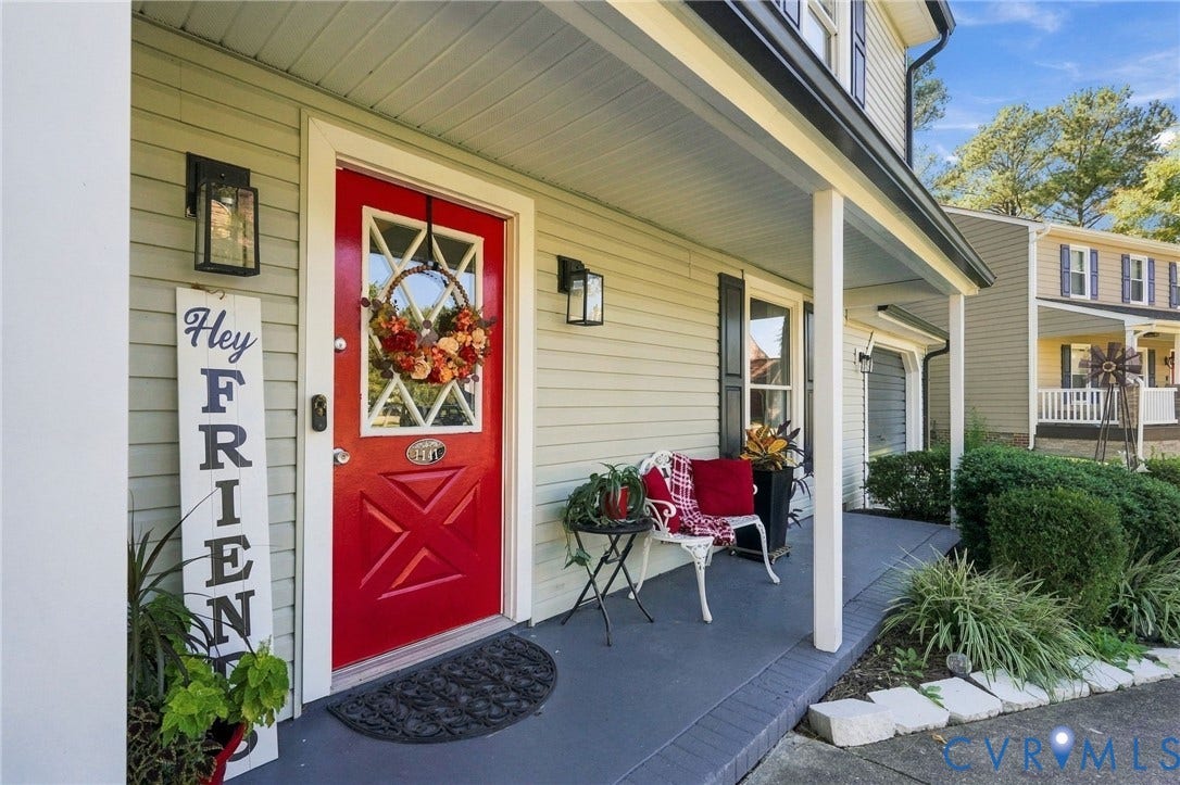 Covered front porch with