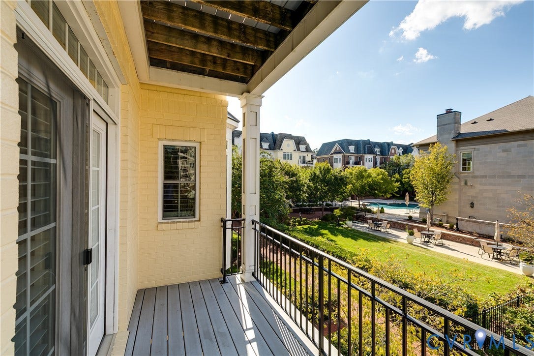 239 Finial Avenue, Henrico, VA 23226 2nd floor balcony overlooking greenspace, pool in distance
