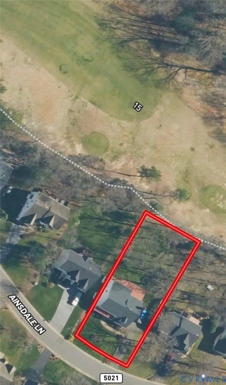 8113 Ainsdale Lane, Chesterfield, VA 23832 Aerial Survey. Illustrating the property's boundaries and its position relative to surrounding geographic features and structures