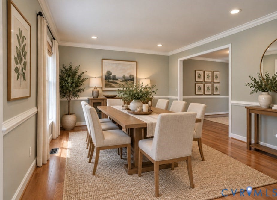 8113 Ainsdale Lane, Chesterfield, VA 23832 Recessed lighting, crown molding, wood-finish flooring, and chair rail detailing