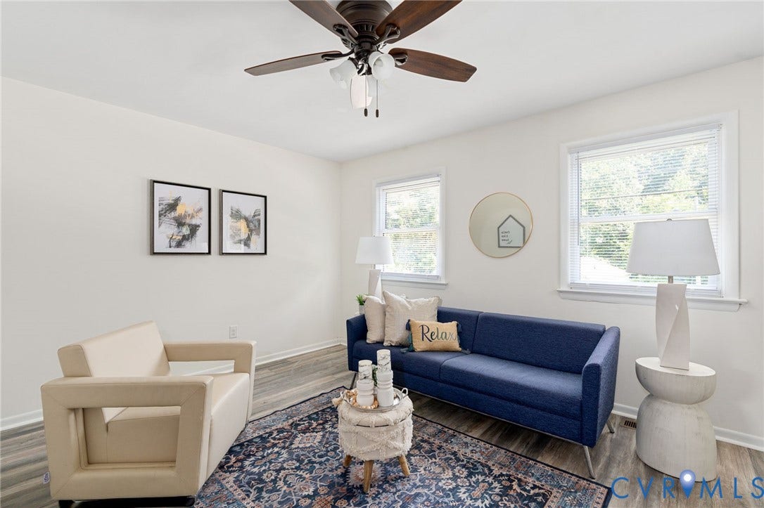 Recessed lighting paired with a ceiling fan