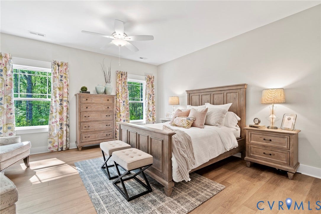 9143 Terroir Lane, Villas, New Kent, VA 23124 Recessed lighting, wood-finish flooring, and a ceiling fan with integrated lighting