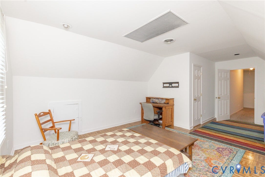 13802 Rockhaven Drive, Thornhill, Chester, VA 23836 Sloped ceilings with recessed lighting, an attic access panel, and wood-finish flooring