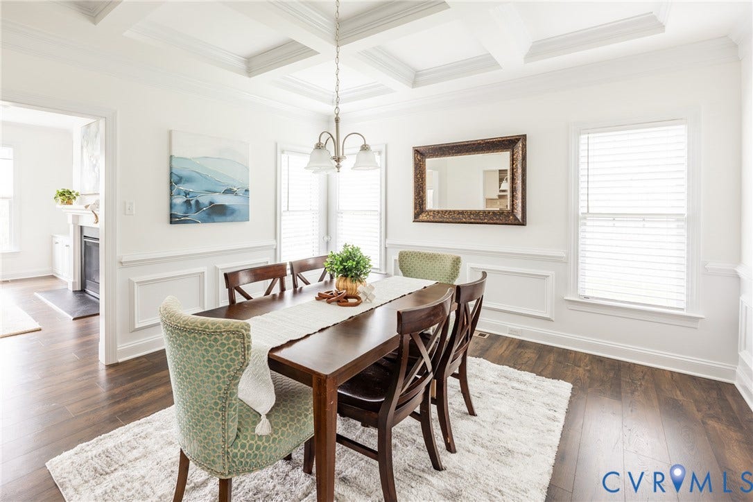 Alternate view of the dining room that opens to the family room.