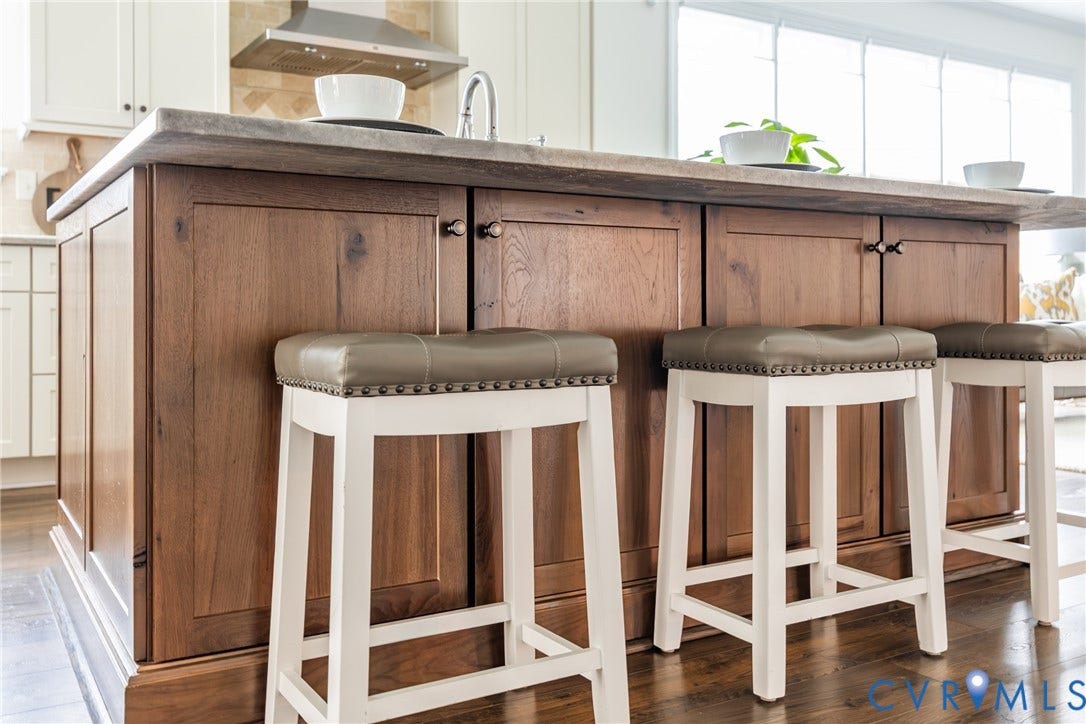 Kitchen island with amazing storage across the length.