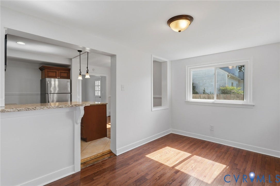 5108 Forest Hill Avenue, Westover Hills Area, Richmond, VA 23225 Bright room with Southern exposure open to kitchen and breakfast room.