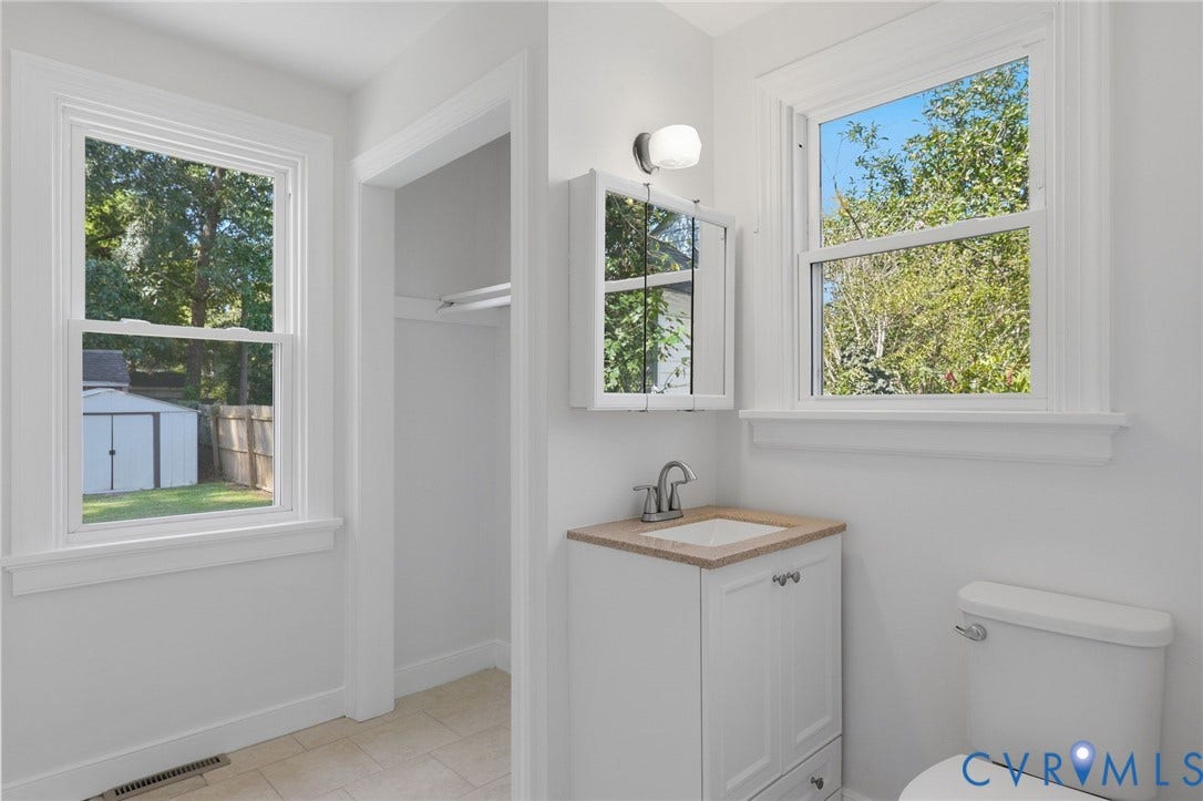 5108 Forest Hill Avenue, Westover Hills Area, Richmond, VA 23225 First floor, rear half bath and laundry closet off small #2 bedroom