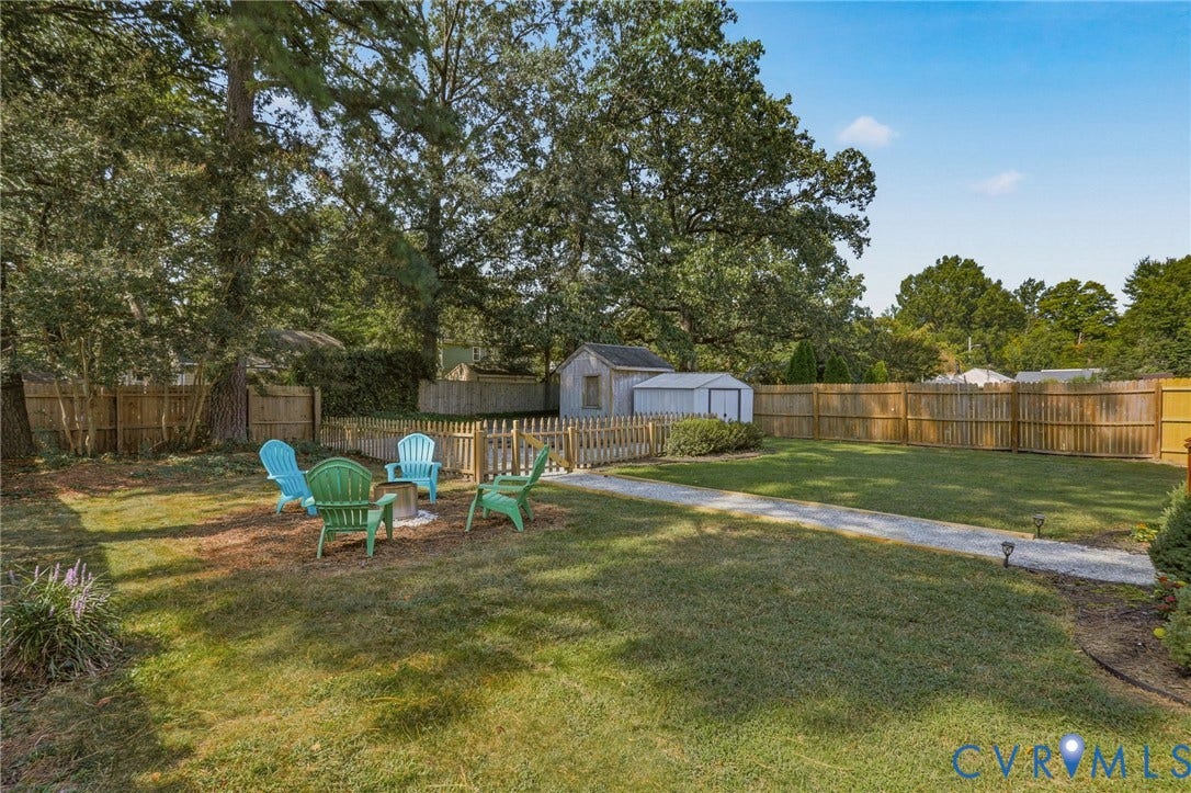 5108 Forest Hill Avenue, Westover Hills Area, Richmond, VA 23225 Expansive backyard featuring a manicured lawn, full privacy fencing, and mature trees