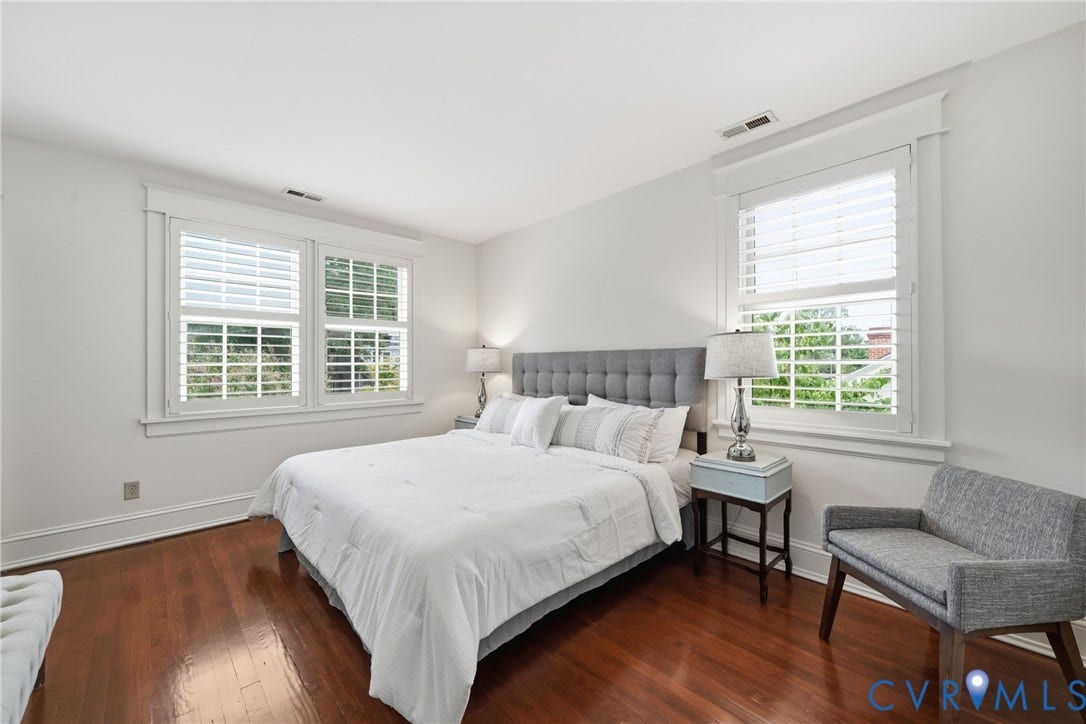 1500 Avondale Avenue, Bellevue, Richmond, VA 23227 Hardwood flooring, white walls, and white plantation shutters