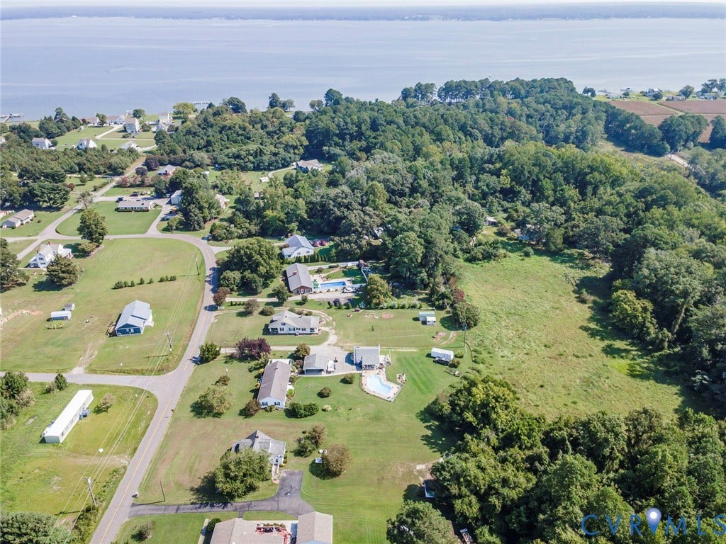 4912 Water View Road, Water View, Jamaica, VA 23180 Expansive land parcel with surrounding area and Rappahannock river with mature trees and direct water frontage