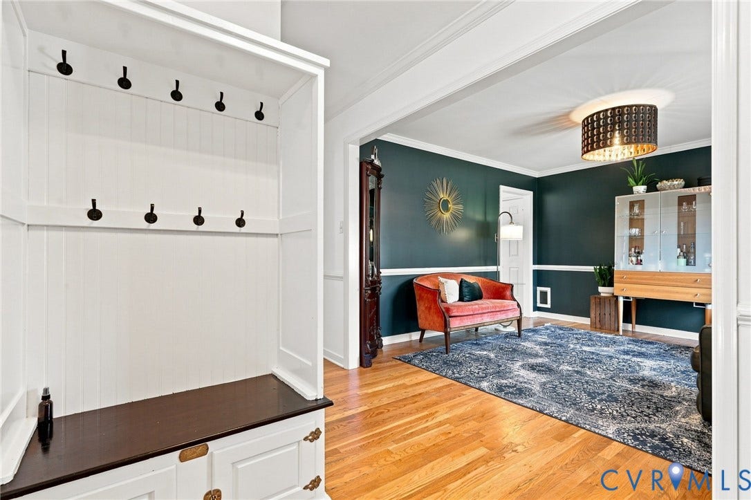 11342 McCauliff Court, North Chesterfield, VA 23236 Built-in hall tree with beadboard paneling and bench seating