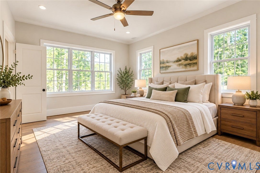 2695 High Bank Place, Powhatan, VA 23139 Recessed lighting, wood-finish flooring, ceiling fan, and multiple windows