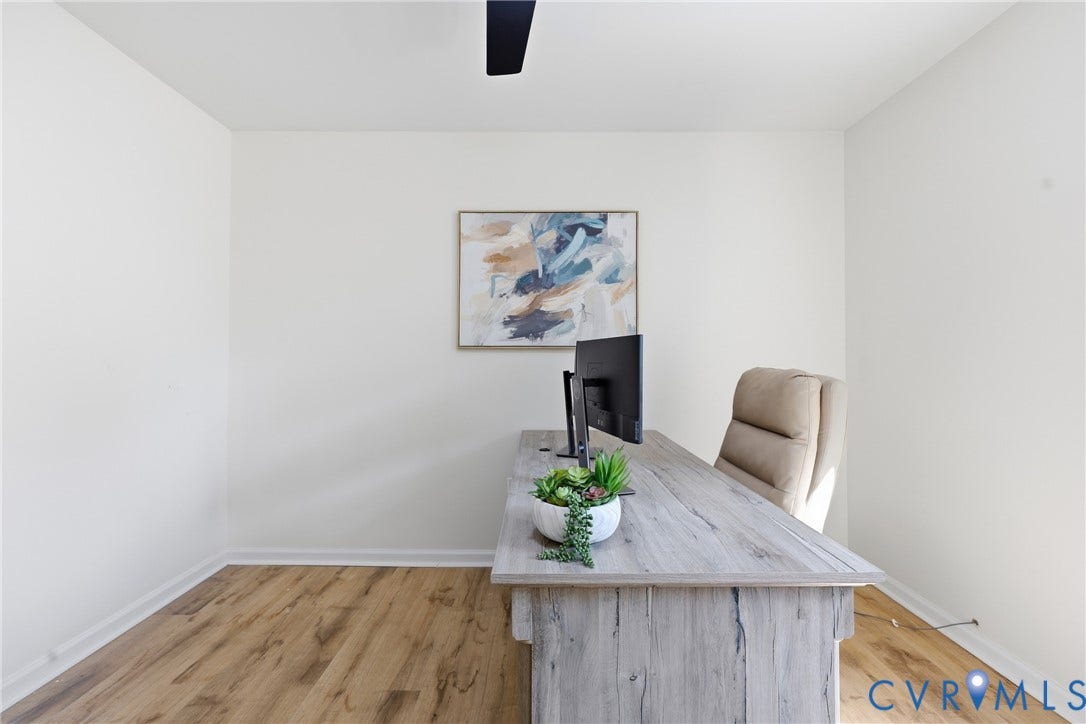 9349 Shiloh Drive, Chesterfield, VA 23237 Wood-finish flooring with crisp white walls and ceiling