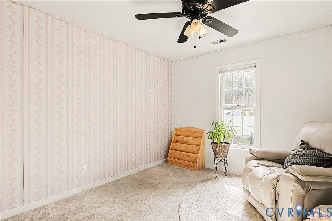 1506 Porters Mill Terrace, Smoketree South, Midlothian, VA 23114 Single-hung window, wall-mounted light fixture, and ceiling fan with integrated lighting