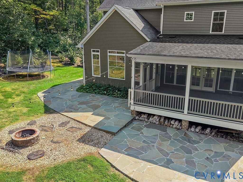 1706 Bridgewater Bluff, Goochland, VA 23102 Large Backyard Patio w/ Firepit