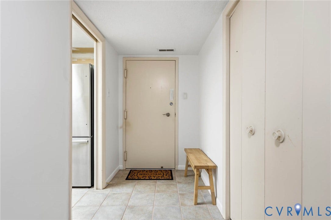 2956 Hathaway Road, #U407, Richmond, VA 23225 Tiled flooring throughout entryway, with a solid entry door and recessed lighting