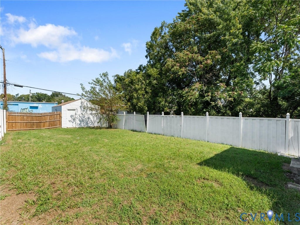 3059 Decatur Street, Richmond, VA 23224 Backyard with storage/garage in the back