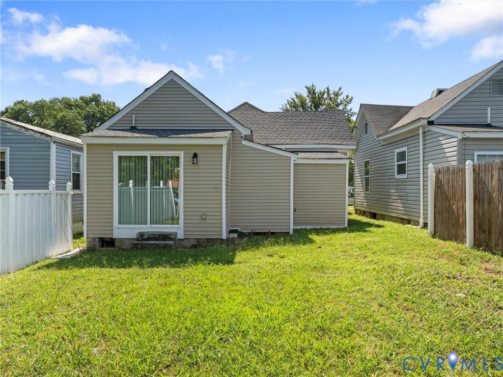 3059 Decatur Street, Richmond, VA 23224 Sliding glass door entry, shingle roofing, and horizontal siding