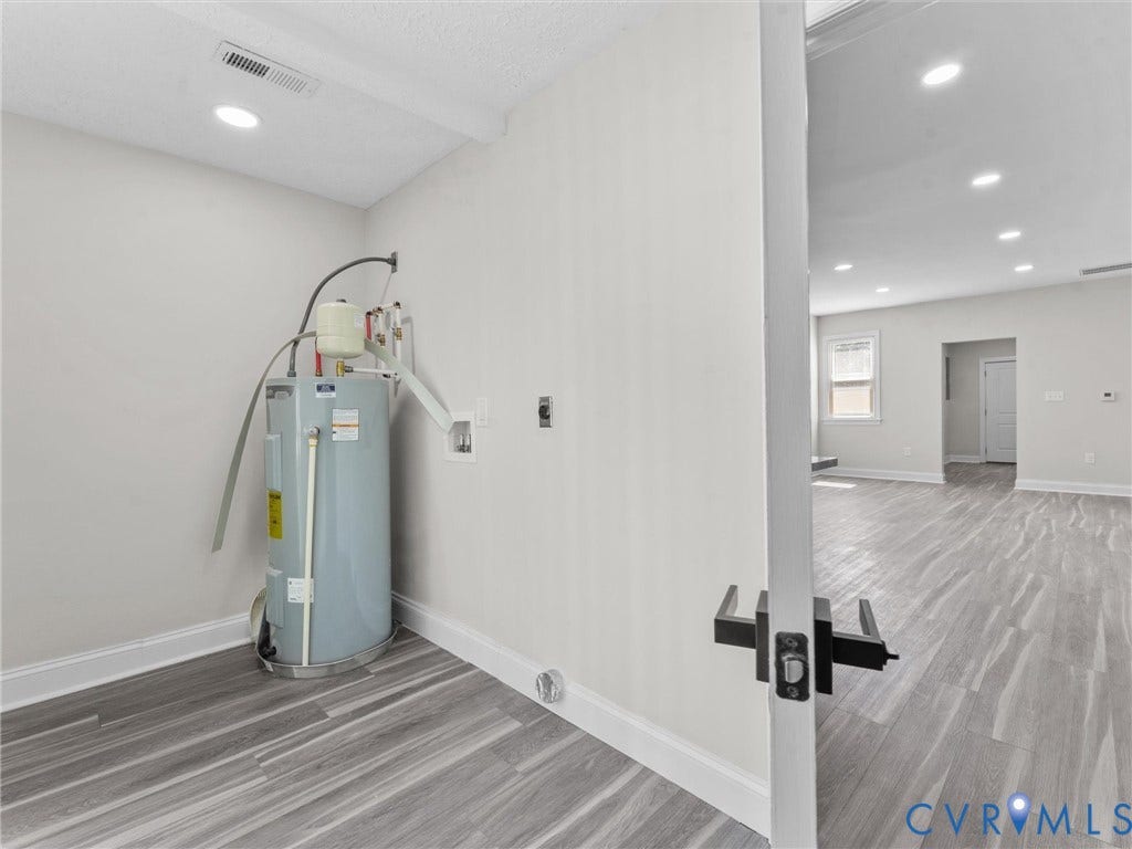 3059 Decatur Street, Richmond, VA 23224 Laundry room with washer / Dryer connections, brand new Water heater tank
