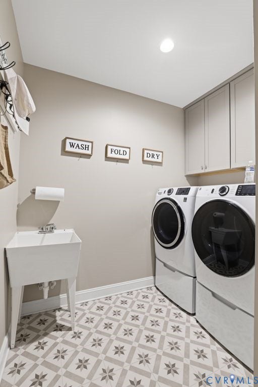 First floor laundry with utility sink