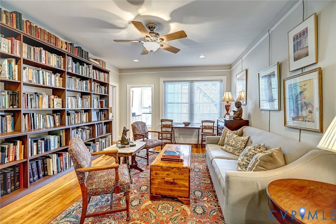 with custom built-in bookcases