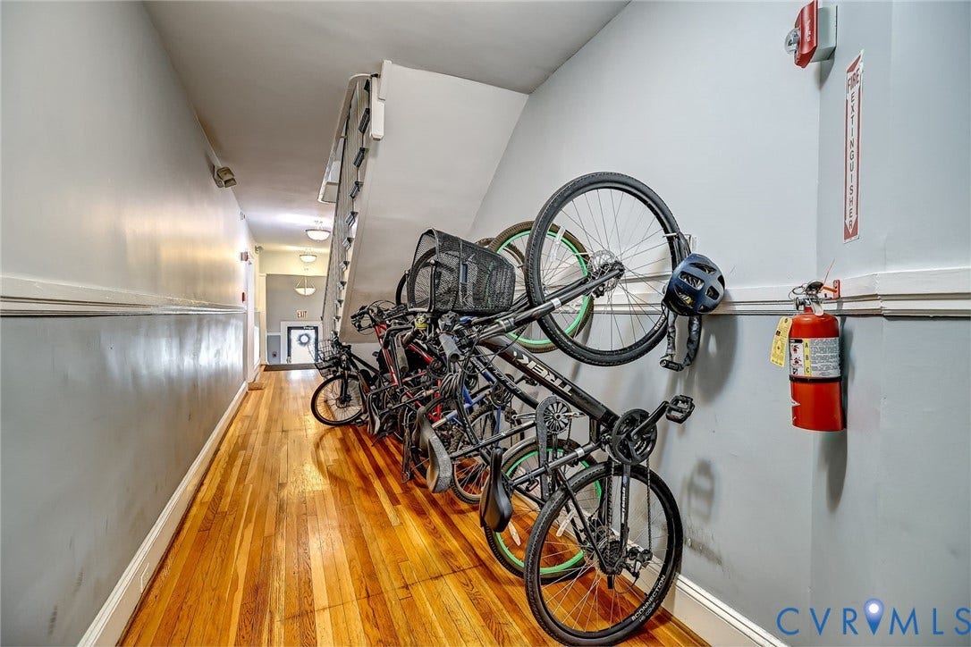 Bike storage. There is a storage room in basement too!
