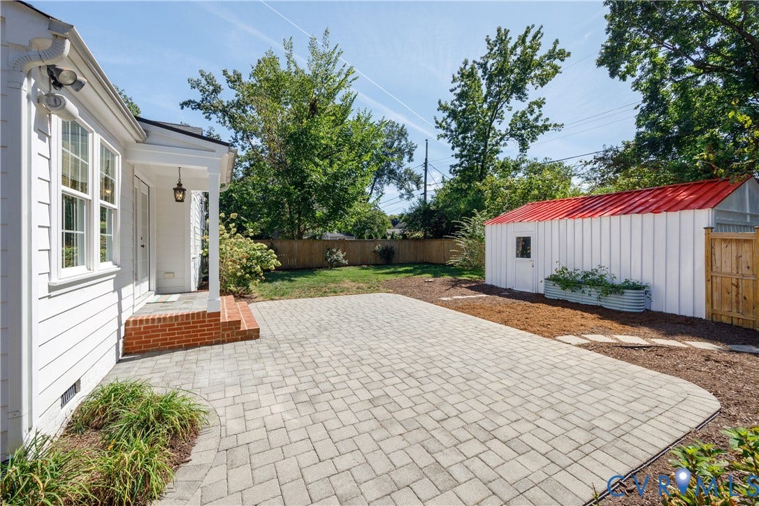 4919 Park Avenue, Near West End, Richmond, VA 23226 Expansive paver patio with a brick landing