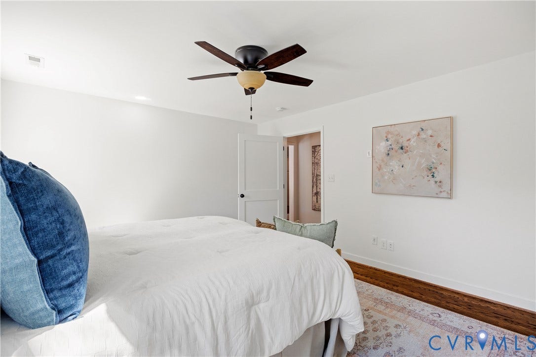 4919 Park Avenue, Near West End, Richmond, VA 23226 Hardwood flooring, recessed lighting, and a ceiling fan with integrated lighting