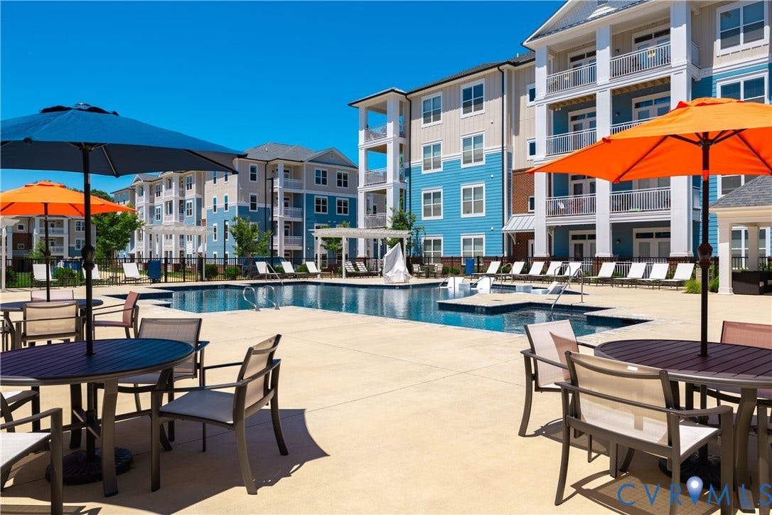 10526 Stony Bluff Drive, #302, Stony Run Condos, Ashland, VA 23005 Resort-style pool with integrated spa and expansive sundeck