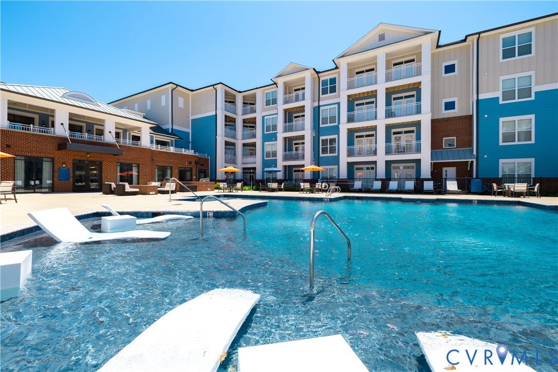 10526 Stony Bluff Drive, #302, Stony Run Condos, Ashland, VA 23005 Outdoor aquatic amenity with integrated lounging areas and surrounding hardscaping