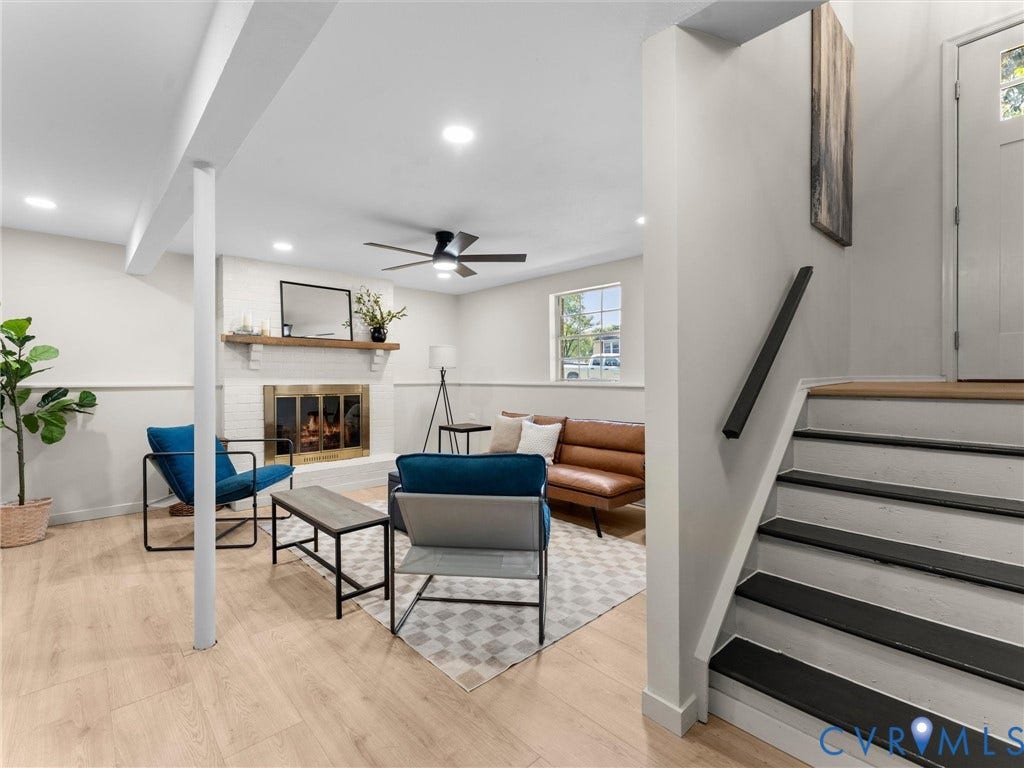 5907 Stella Road, Richmond, VA 23234 Recessed lighting, wood-finish flooring, and a ceiling fan
