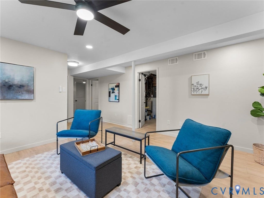5907 Stella Road, Richmond, VA 23234 Recessed ceiling lighting, wood-finish flooring, ceiling fan with integrated lighting, white interior doors